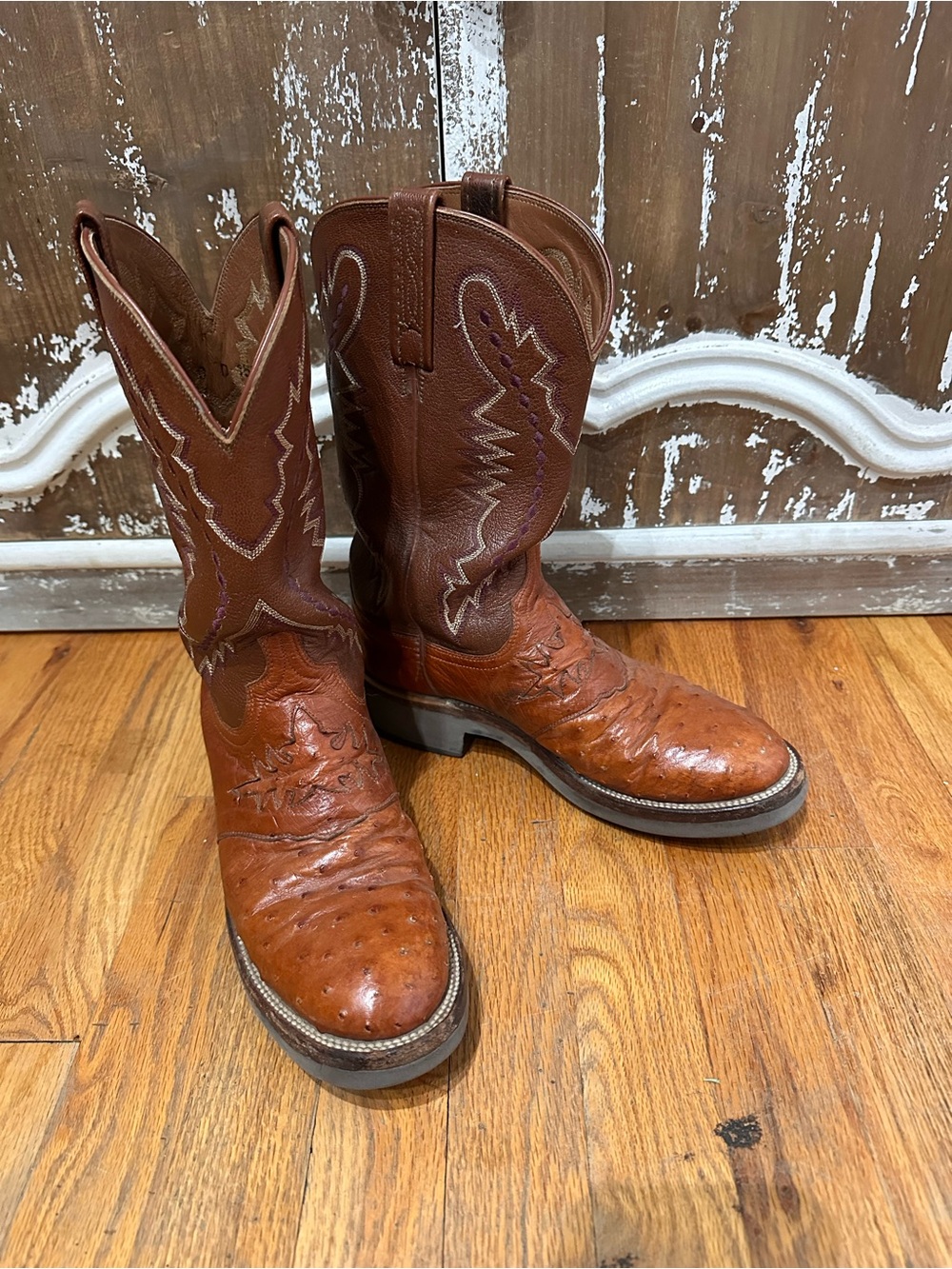 Ladies 8 Lucchese Ostrich Western Cowboy Boots